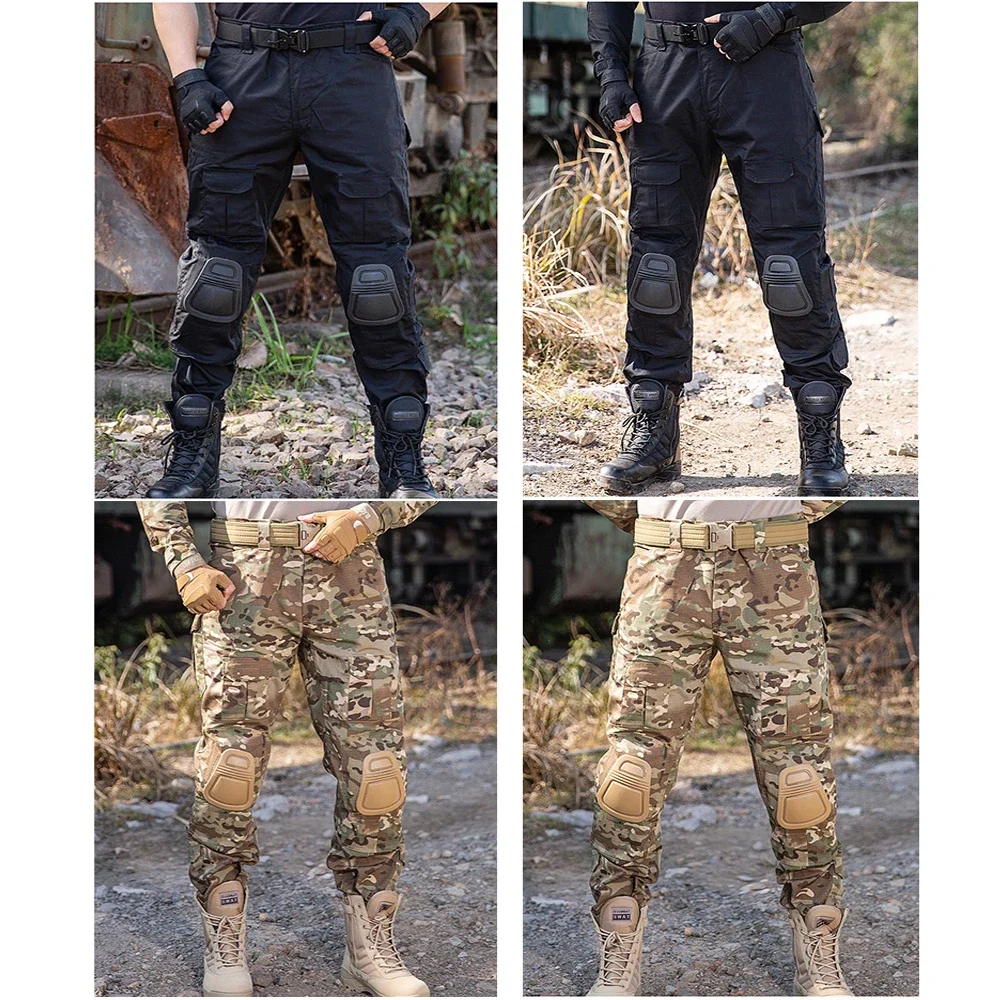 2026 New Men's Digital Camo Tactical Cargo Pants Adjustable Waist Multi-pocket Wear-resistant Military Trousers