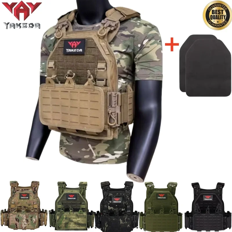 

YAKEDA Tactical Vest 6094 Fast detachable light laser cut outdoor hunting black gear carry vest of high quality 1000D nylon