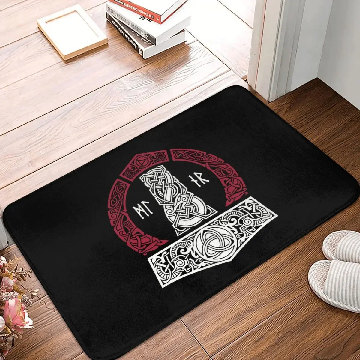 Viking Valhalla Bath Mat Mighty Mjolnir Thor Thor's Hammer Rug Home Doormat Kitchen Carpet Outdoor