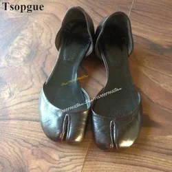 Trending Black Side Empty Shallow Tabi Pumps Low Heel Shoes For Women Slip On Split Toe 2024 Fashionable Zapatos Para Mujere