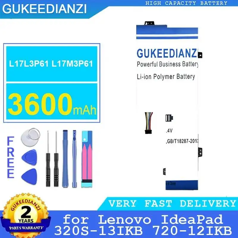 

L17L3P61 L17M3P61 3600mAh Laptop Battery For Lenovo Ideapad 320S-13IKB 720-12IKB High Performance Premium Replacement