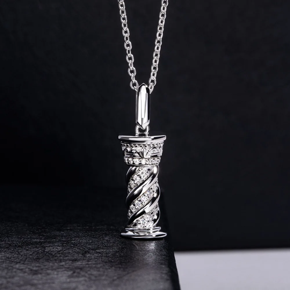Apaison Sparkling D Color Moissanites Womens Necklace Pendant-Bride Wedding Engagement 925 Sterling Silver Pendant Jewelry Gift