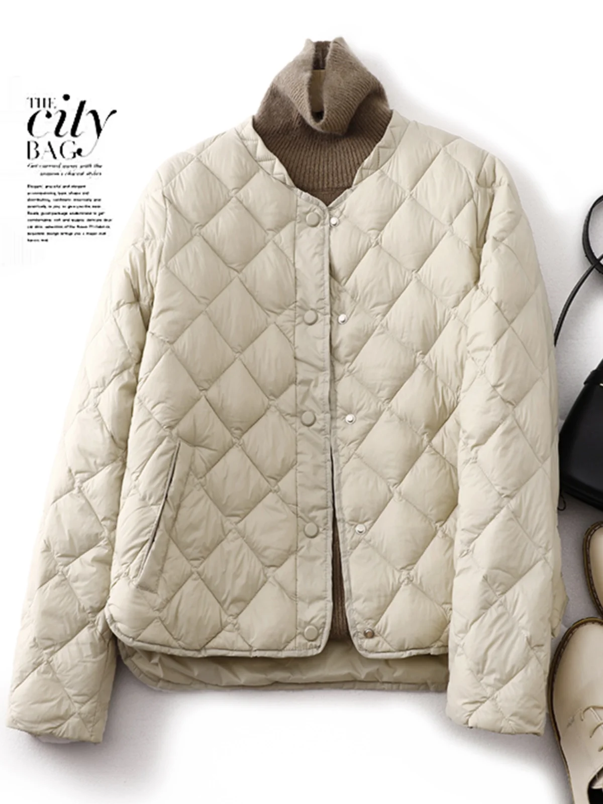 

Light Thiened down Cotton Jaet Women's Winter 2023 New Loose Slimming Warm Diamond id Collar Cotton Coat Outerwear