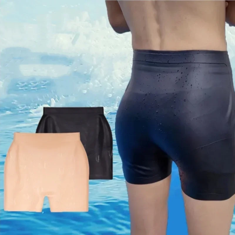 

Swimming Pants Silicone Waterproof Men's Women's Rubber Trunks Swim Boxer Shorts Menstruation Protect Surfing Swimshorts Dance