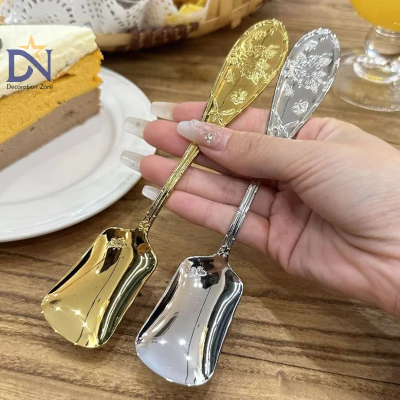 Stainless Steel Butterfly High-Capacity Dessert Cutlery Polished Thickened Portable Coffee Dessert Soup Spoon Kitchen Utensils