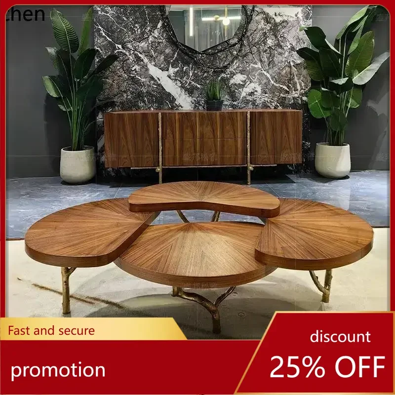 HT living room home villa modern light luxury high sense creative water lily design art tea table
