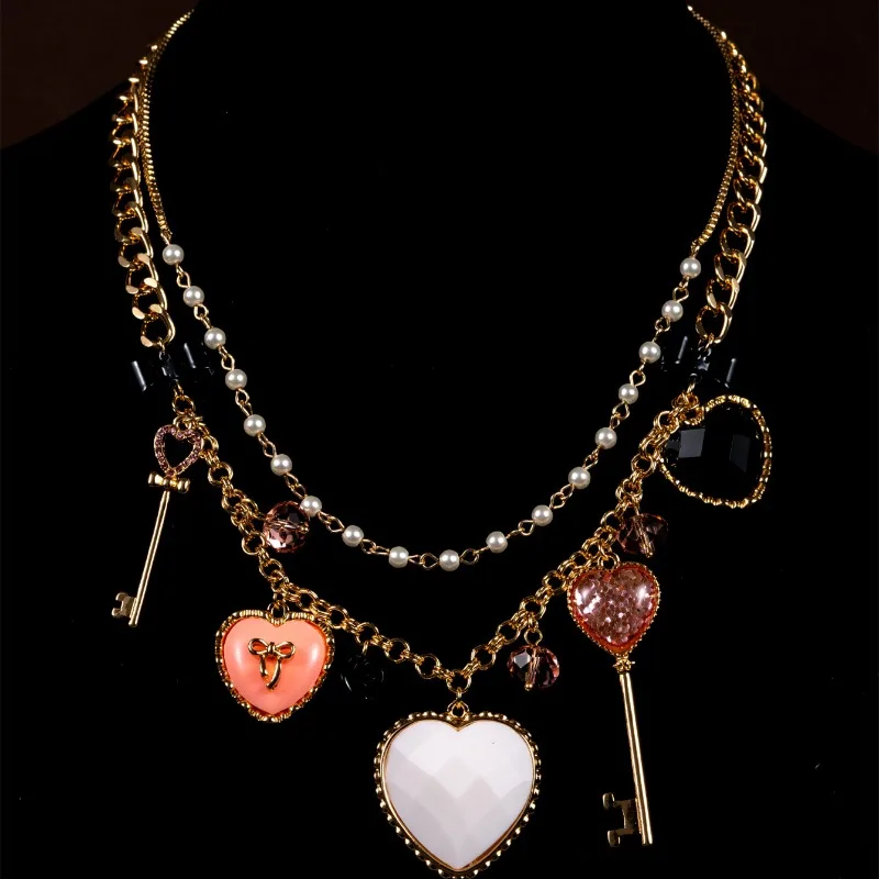 

New Arrival Medium Jewelry High-end Sense Vintage Love Heart Pendant Necklace Sweet Exaggerated Personalized Necklace for Women