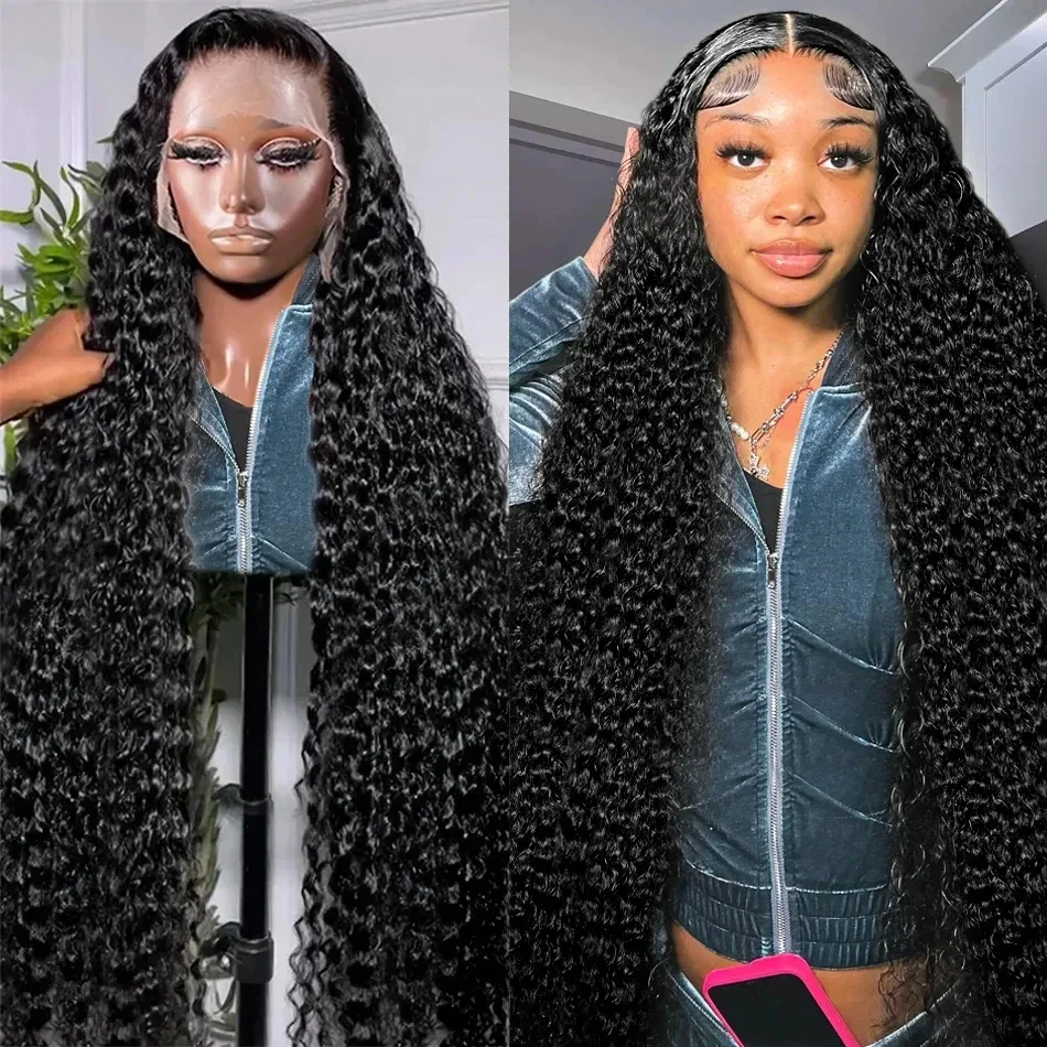 28 34 40 Inch 13x6 HD Lace Front Wigs Loose Deep Wave 220 Density 13x4 Water Curly Lace Frontal Human Hair Wig