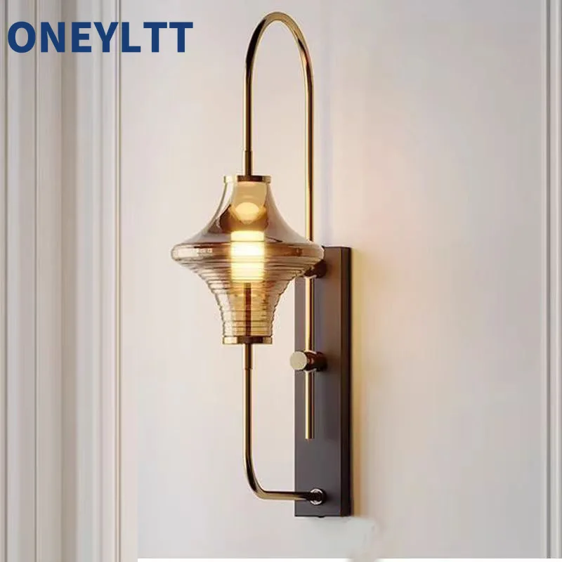 

Designer Model Room Glass Wall Lamp Postmodern Hotel Sales Office Corridor Catering Banquet Hall Background Wall Lamp