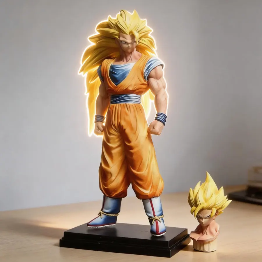 

Dragon Ball Goku Anime Figure Decoration Model Dual Head Sculpt 33cm for Anime Fans Collection