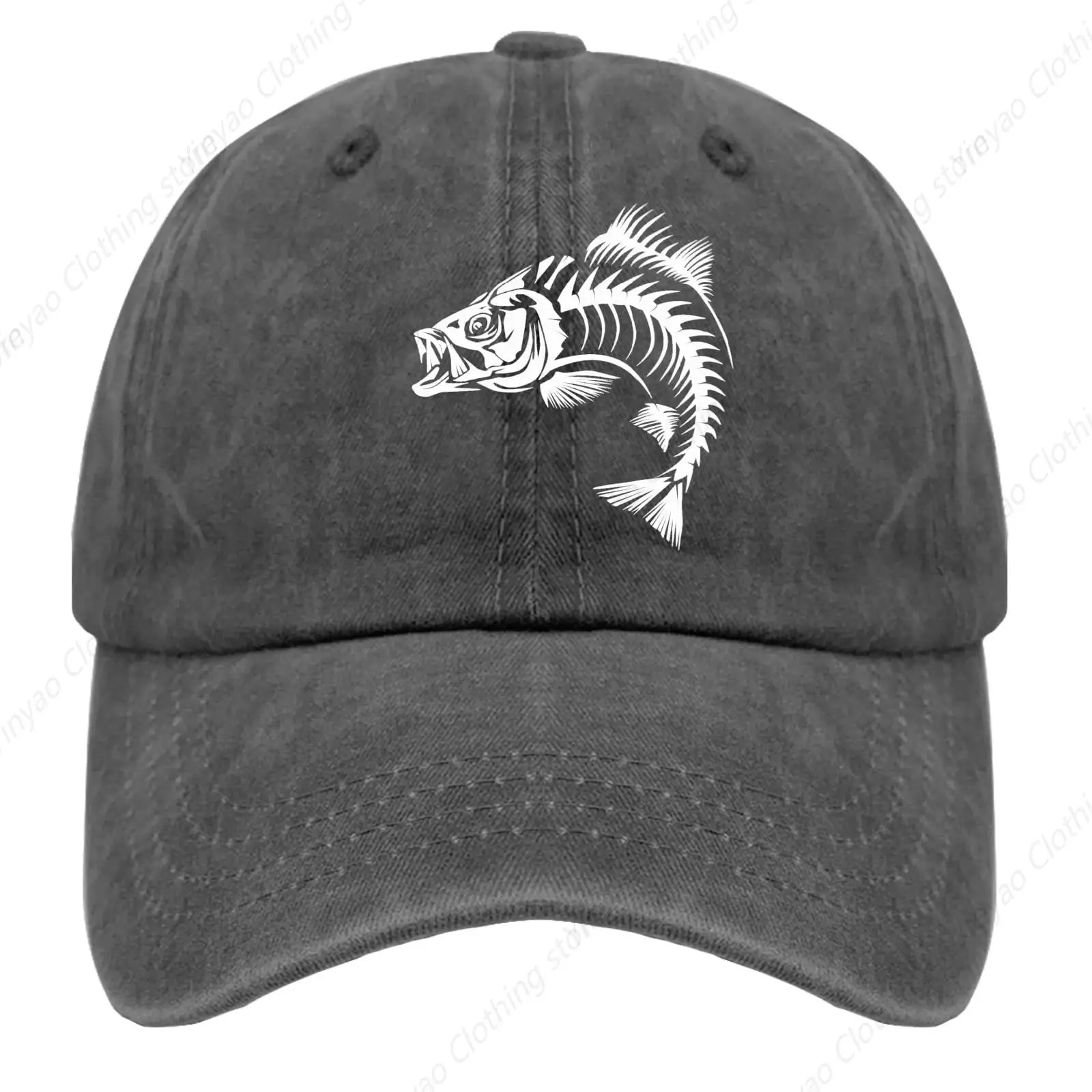 

Fun Fishbone Hip Hop Street Baseball Hat Outdoor Sports Cowboy Hat Men's and Women's Personalized Hat