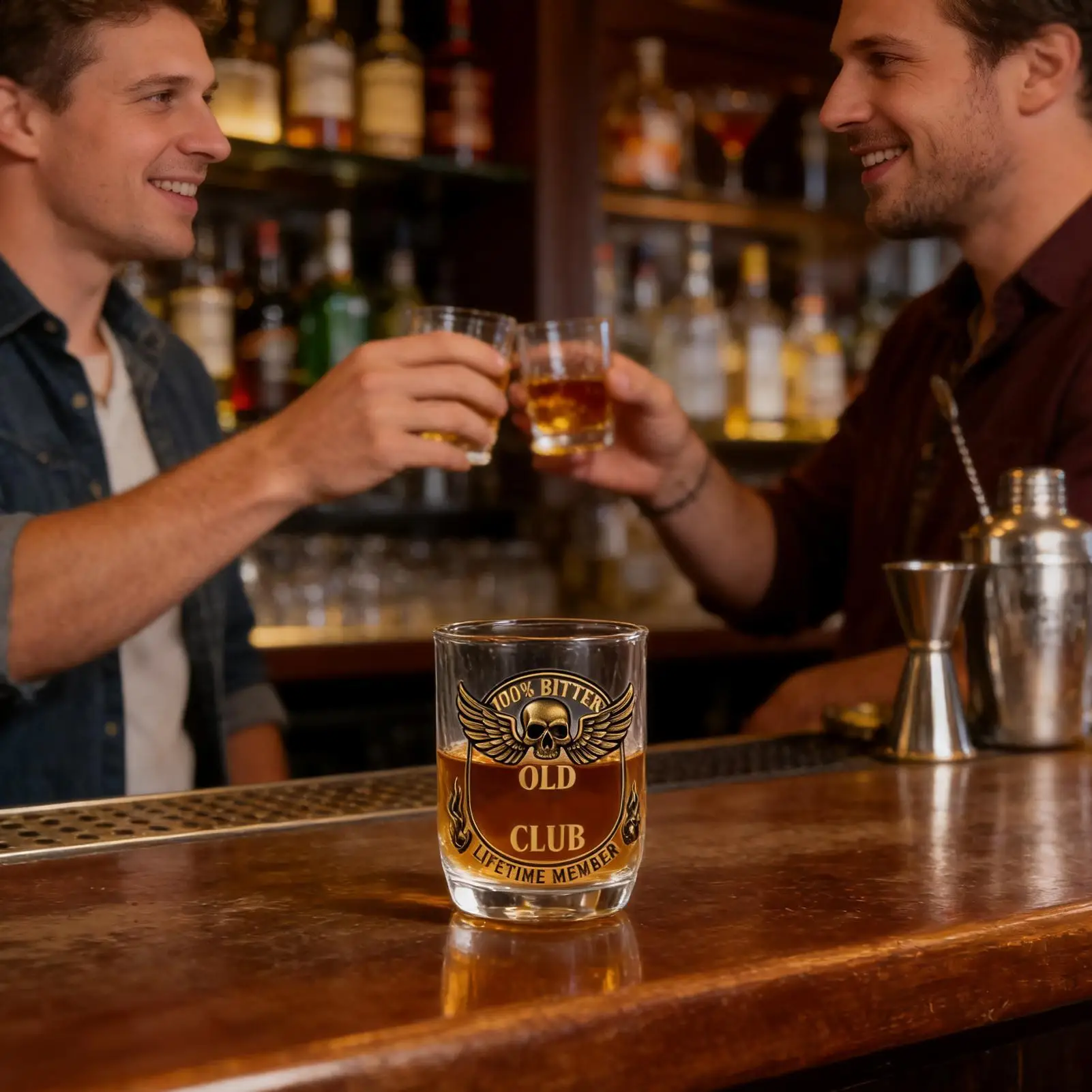 

Whiskey Glasses Vintage Skull Wings Design Cup Gothic Whiskey Glasses For Men Women Family Bourbon Cocktails Birthdays Home Bar