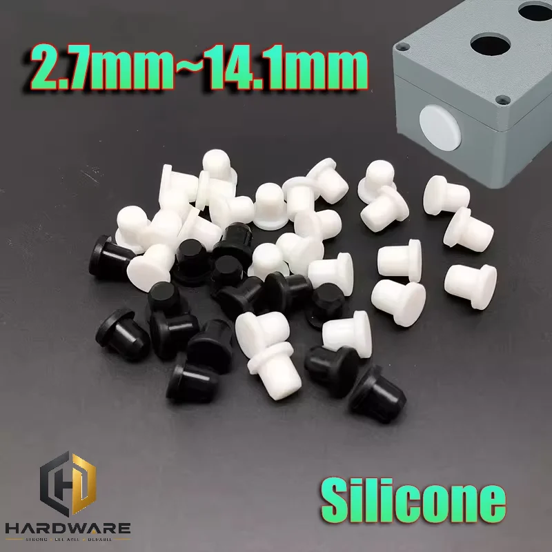 Rubber Plug Silicone Inner Hole Stopper Eyelet Joint Waterproof Washer Protective Ring Threaded Plugs Cover Nut Cap T-plug Round