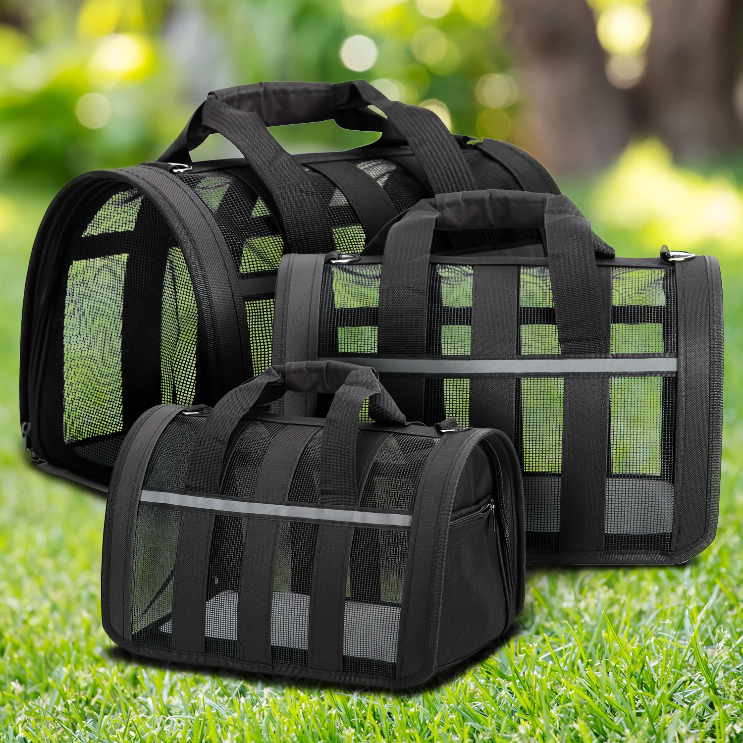 【 Six Color Options 】 Cat and Dog Folding Soft Bag, Soft Material, Hollow Mesh, Portable Pet Harness Bag, Suitable for Small, Medium and Large Sizes, L Size