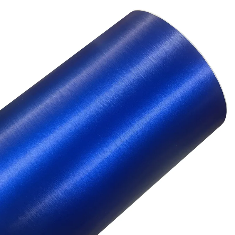 

Premium Blue Metallic Steel Brushed Vinyl Wrap Film with Air Release Self Adhesive Decal Sticker Car Wrapping Foil