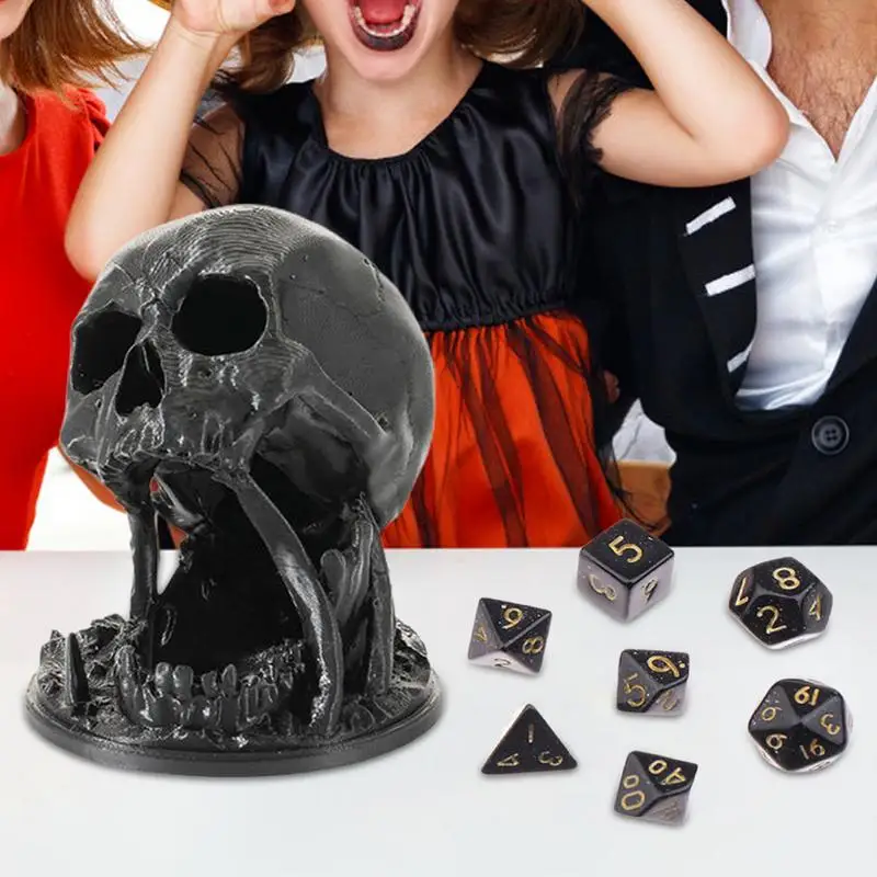 Esqueleto Dice Tower para o Halloween, Bandeja de dados para rolar, Jogos de mesa, Decoração de casa