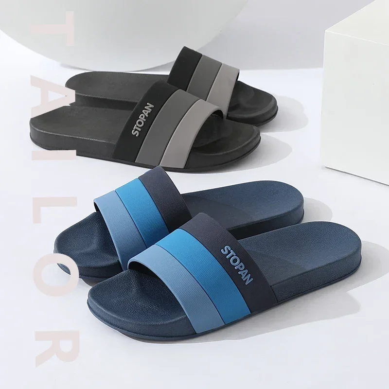 Zapatillas antideslizantes a rayas de secado rápido, suela suave para hombres y mujeres, zapatos cómodos para interiores y exteriores, zapatillas de baño para ducha de playa