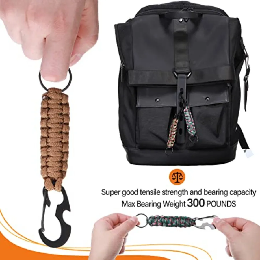 10 Buah Gantungan Kunci Paracord Survival Gantungan Kunci Tali Militer Pembuka Botol Tali Taktis 15 Cm 5.91ih