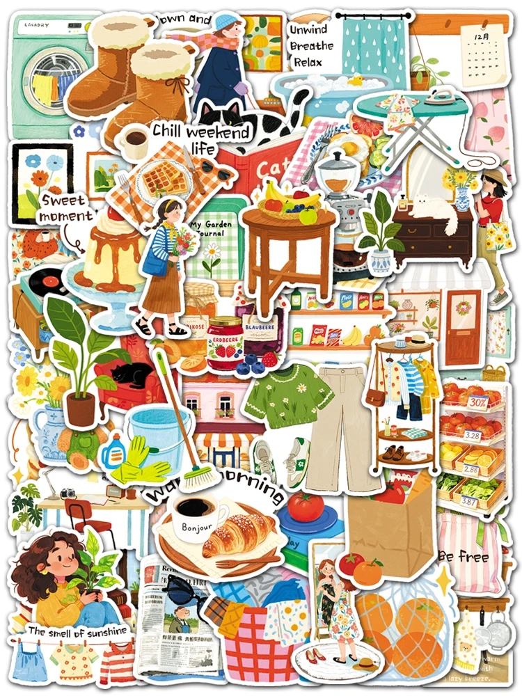 50pc Cartoon Have a nice weekend Cute Graffiti Stickers Suitcase Laptop Skateboard Personalized Stickers
