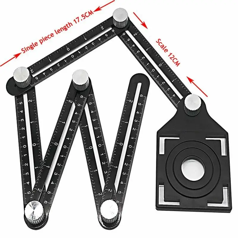 1pc Construction Tools Multi Angle Measuring Ruler Aluminum Folding Positioning DIY Construction Tool Parts Set