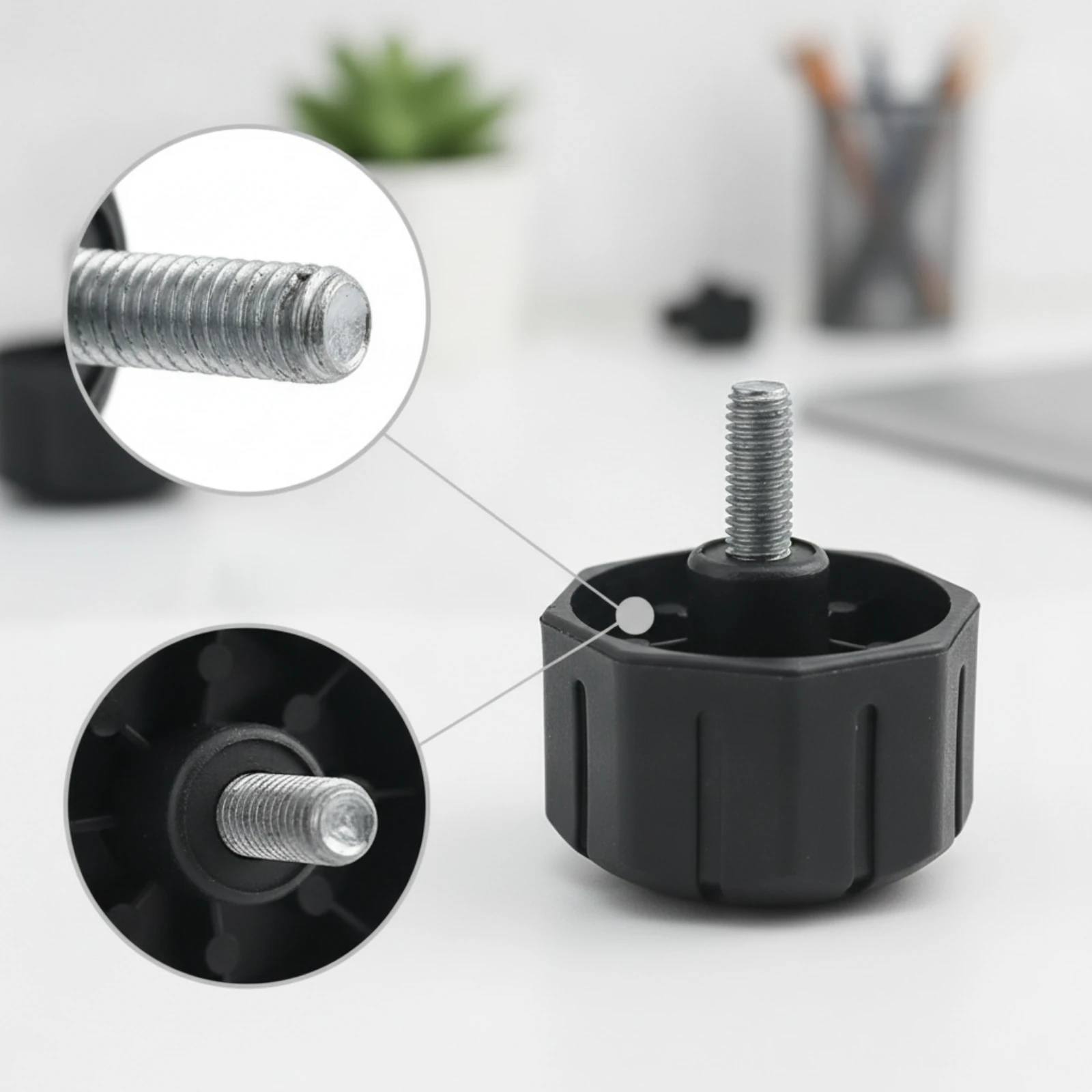 Screw with Plastic Knob Easy-Grip Thumb Screw with Bolt Clamping Knob Threaded Fastener Non-Slip for DIYers, Furniture Repair