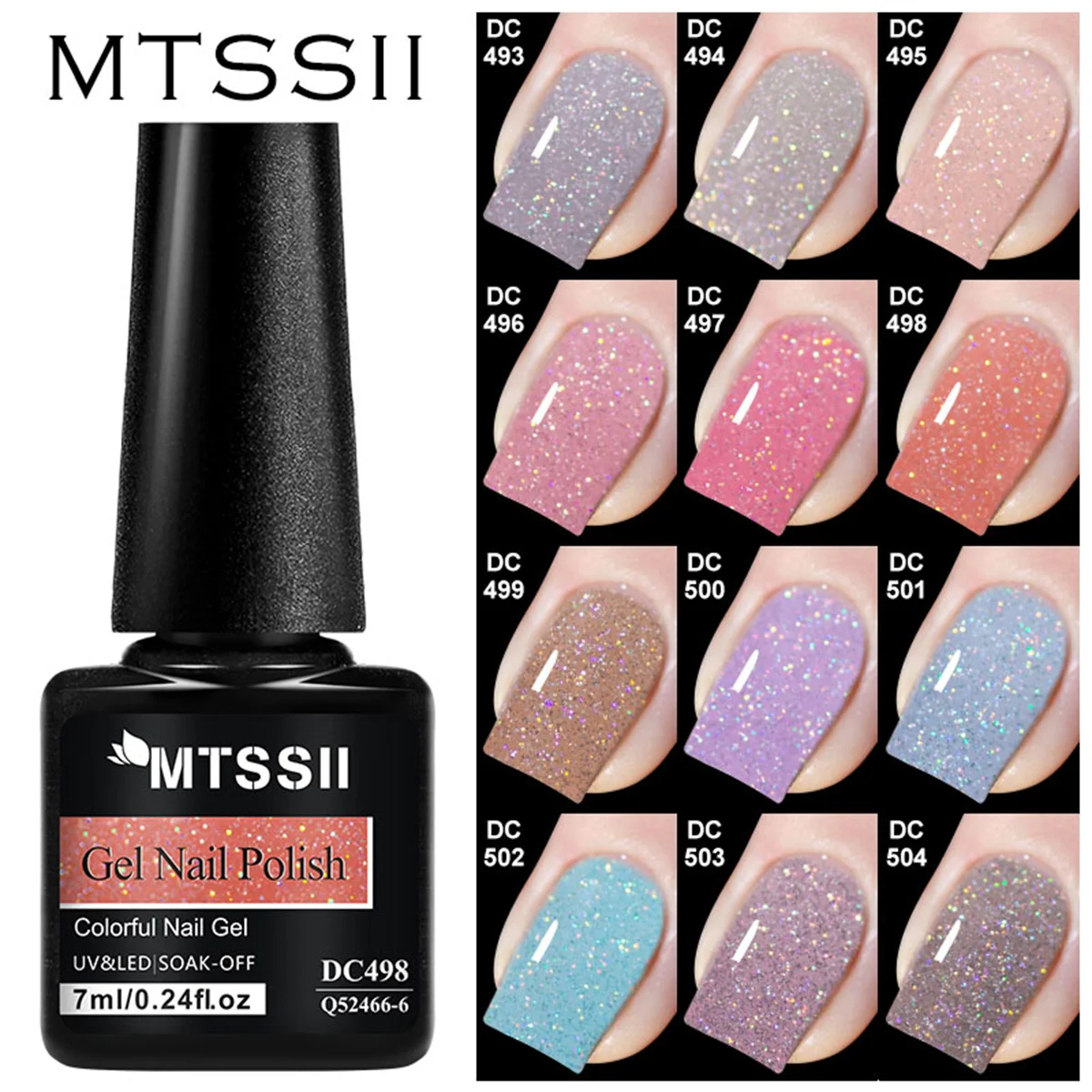 Esmalte de Uñas en Gel con Micro Flash Láser de 7ml, Efecto Brillante Dorado, Arte de Uñas con Purpurina, Barniz Semipermanente UV