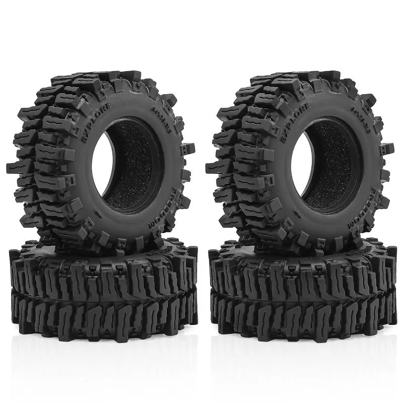 4 pçs 64mm 1.3 "pneus de roda de borracha para 1/18 1/24 rc rastreador carro trx4m scx24 ax24 fcx24 fcx24m Ascent-18 peças atualização