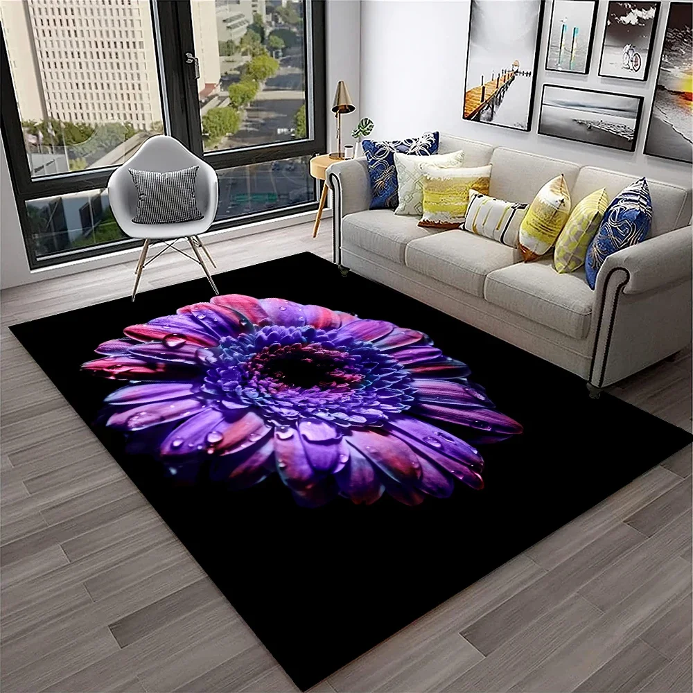 

HD Nordic Daisy Sun Flowers 3D ковер для дома, гостиной, спальни, дивана, коврик для двери, детский игровой коврик, нескользящий напольный коврик