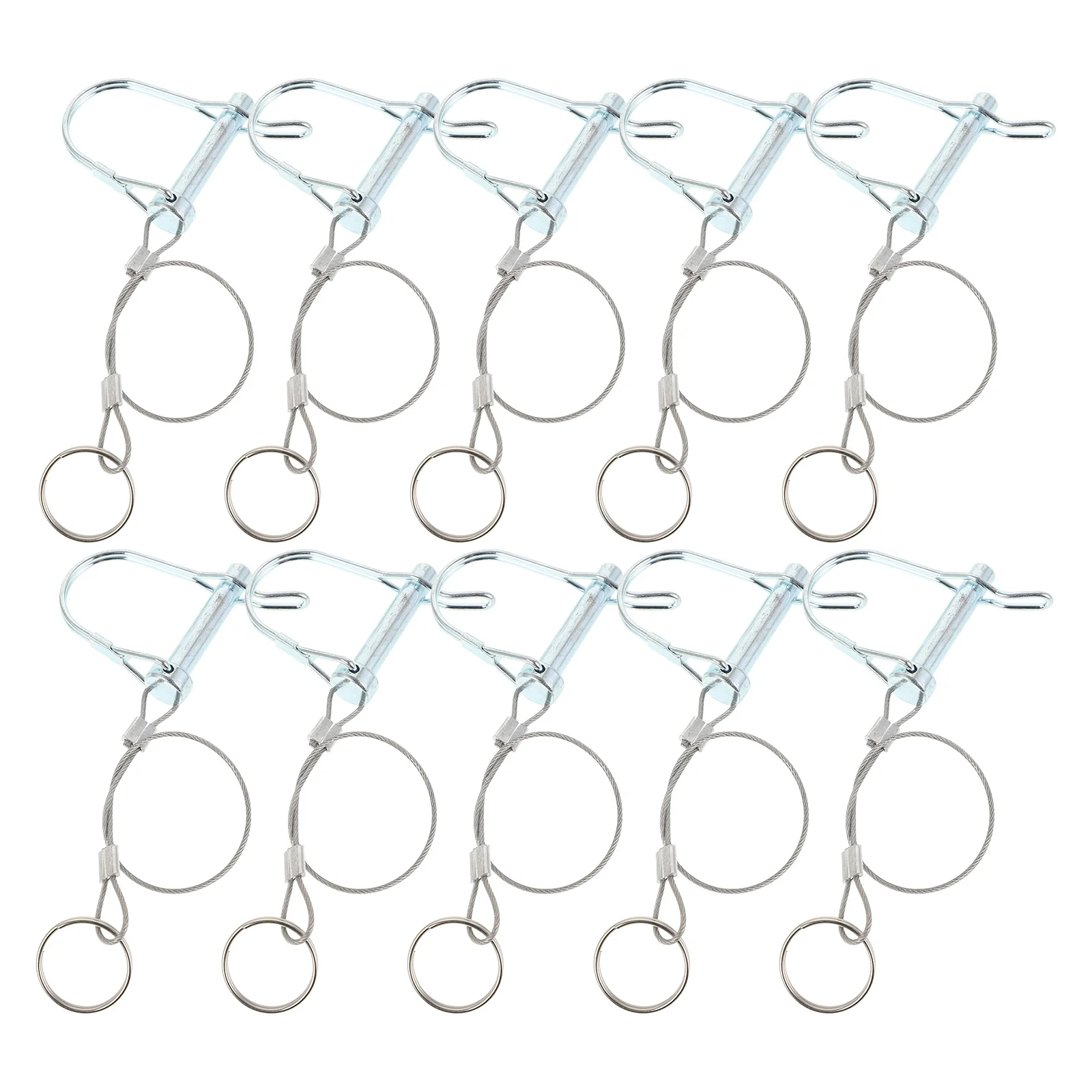 

10 Pcs Trailer Coupler Pin Hook Safety for Trailers Towing with Ears Farm Galvanized Lawn Garden Hitch Shaft Locking Gate