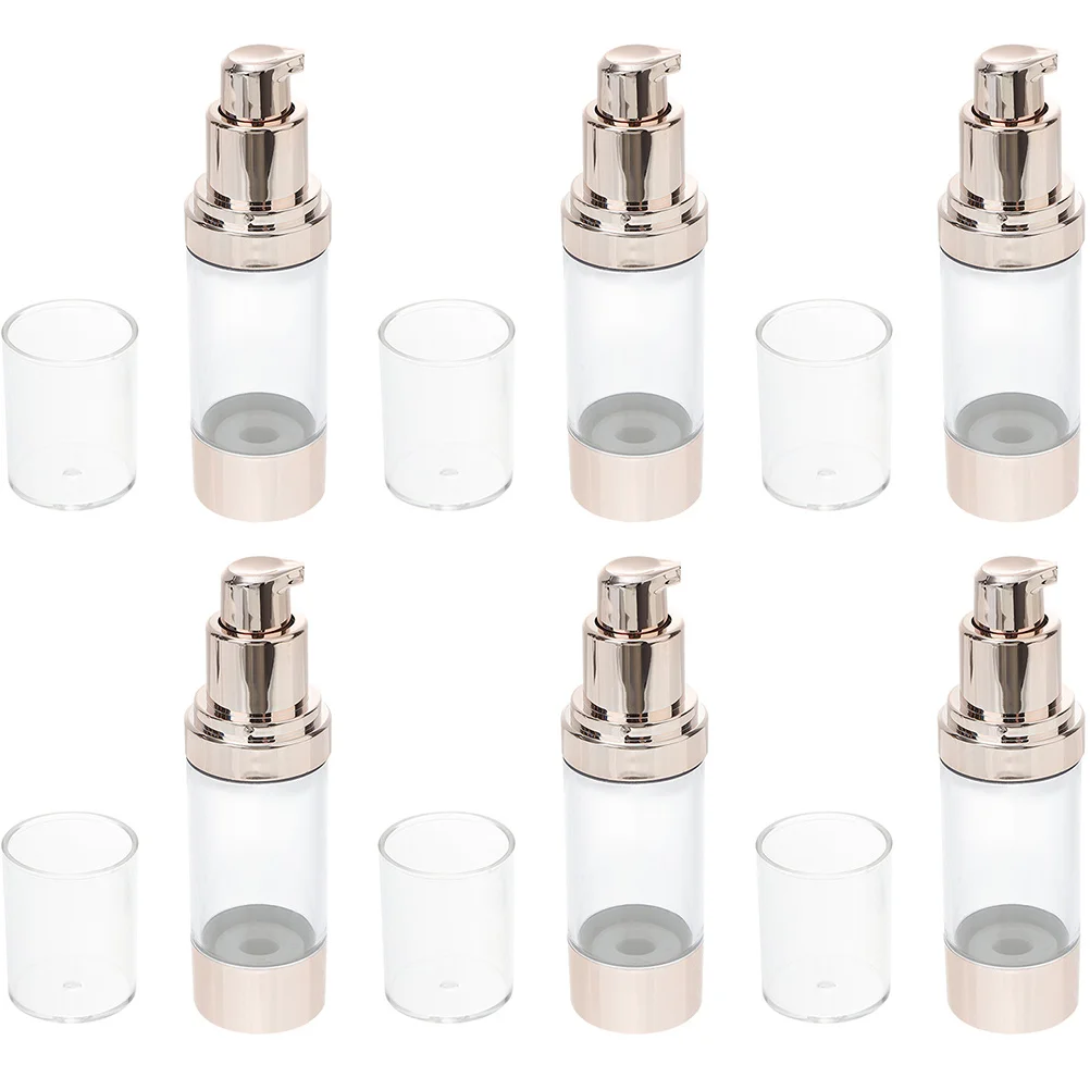 

6pcs Airless Pump Bottles 100Ml Travel Size Containers For Cream Lotion Cosmetics Essential Oils Leakproof Dispenser Vacuum