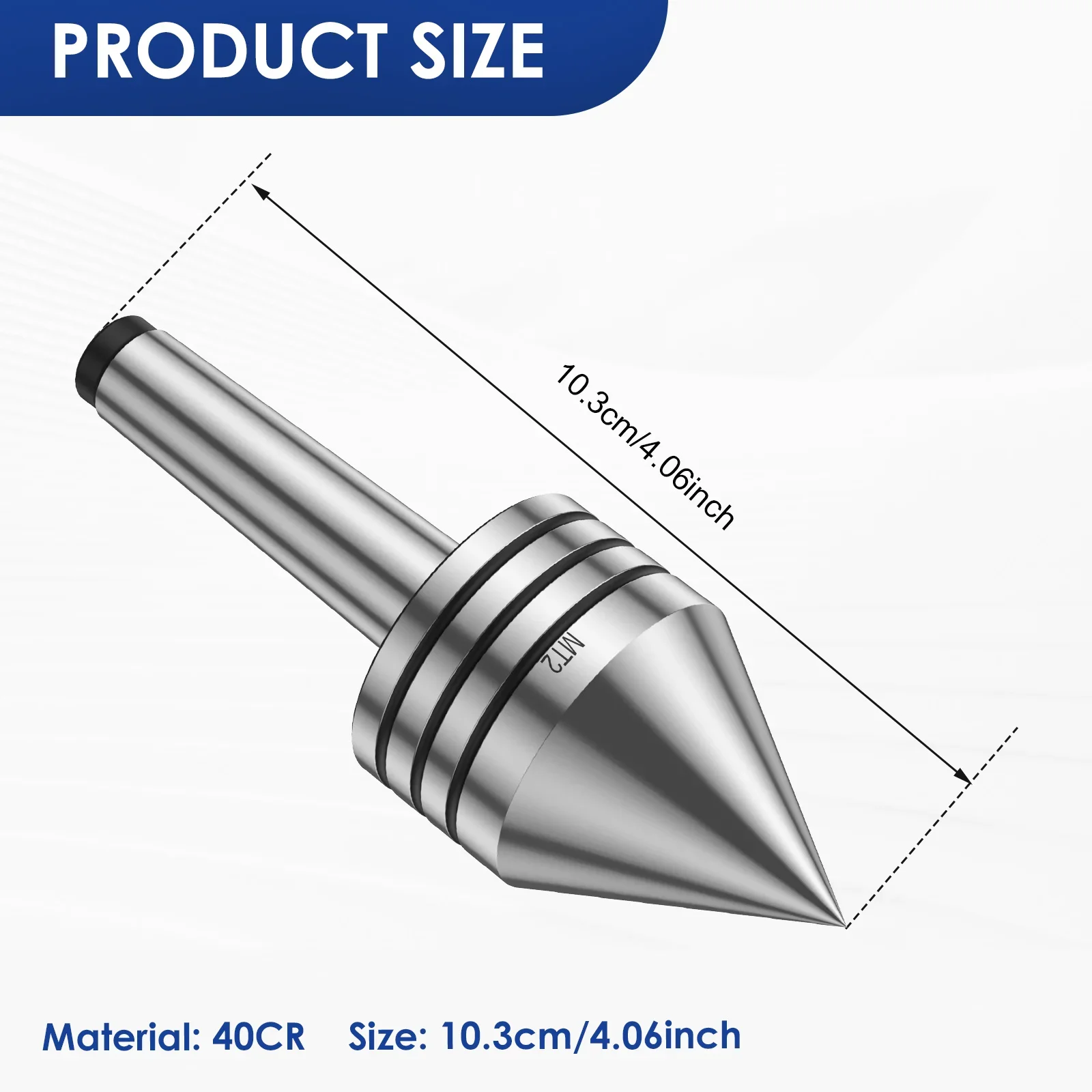 MT2 Precision Live Revolving Center Medium High Speed Bearing Lathe Tool Rotary Center Dustproof Tailstock Center for Lathe