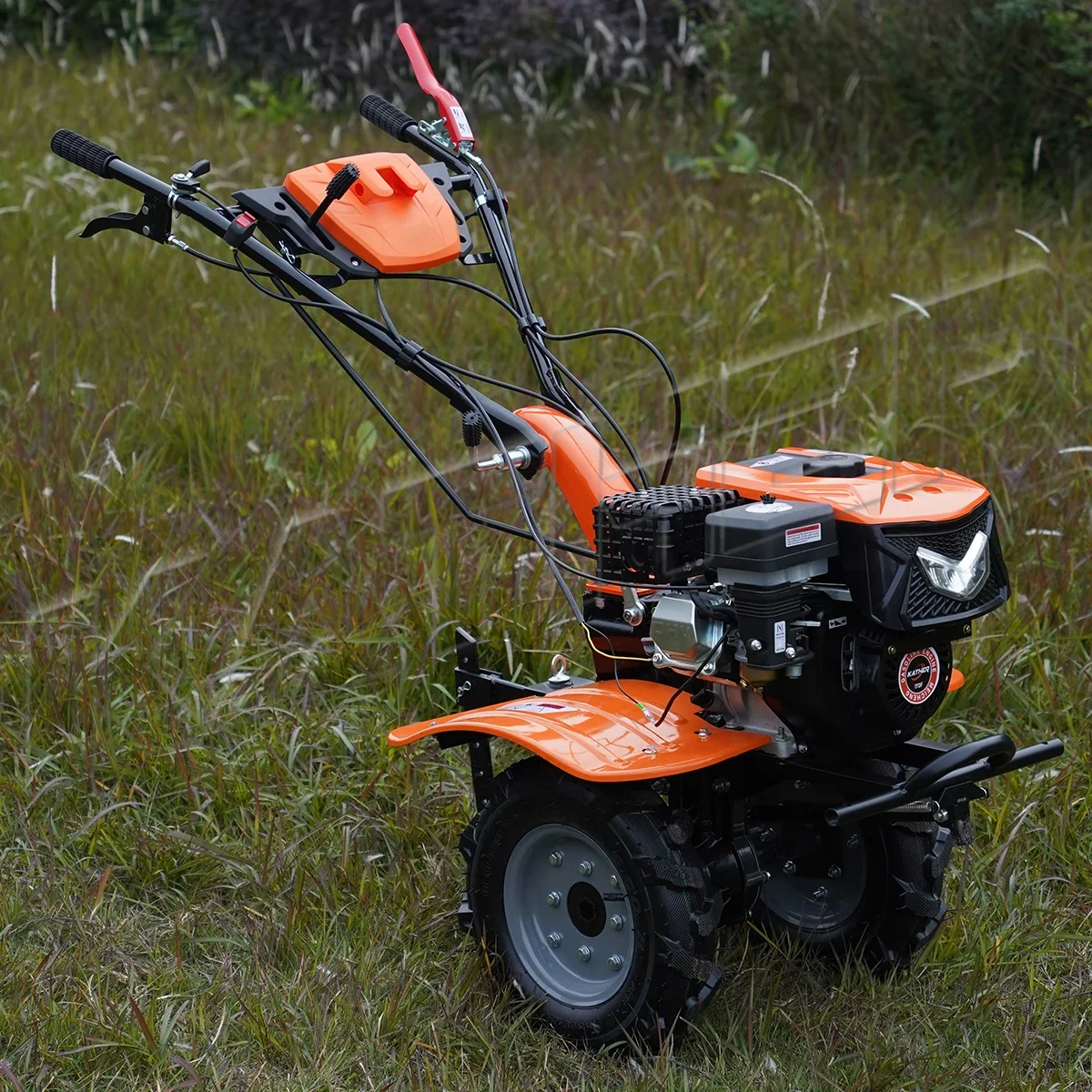 KATHER 7hp Agriculture Motocultor Rotavator Garden Hand Push Mini Power Tiller Moto Cultivators Farming Weeder Tilling