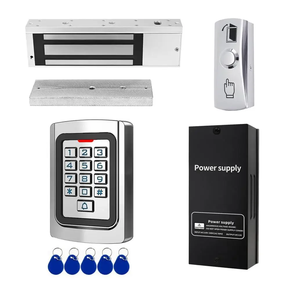 Electric Magnetic Door Lock Kit With Waterproof Keypad ID Card Access Control System Tuya App Remote Control 1200lb Security