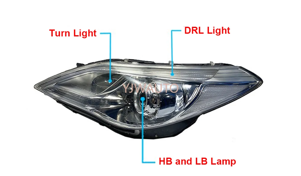 For Hyundai Azera Grandeur 2011~2015 Headlights Car Headlamp Assembly with Day Running Lamp Replacement Whole Auto Light