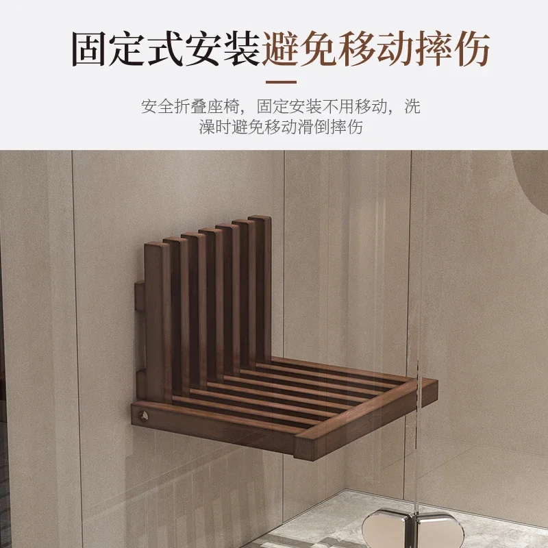 

Folding shoe changing stool wall-mounted hanging shoe stool wall stool household entrance invisible solid wood folding chair