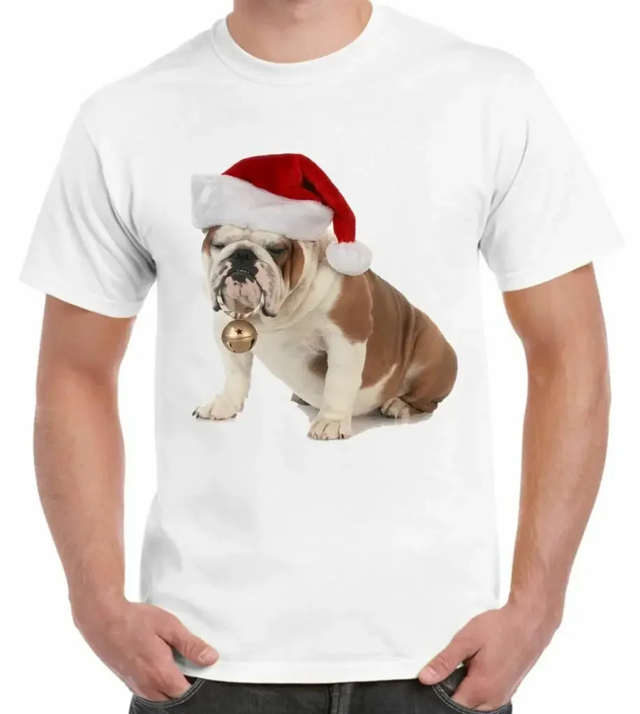 Bouledogue Anglais Père Noël HOMME t-shirt Cadeau