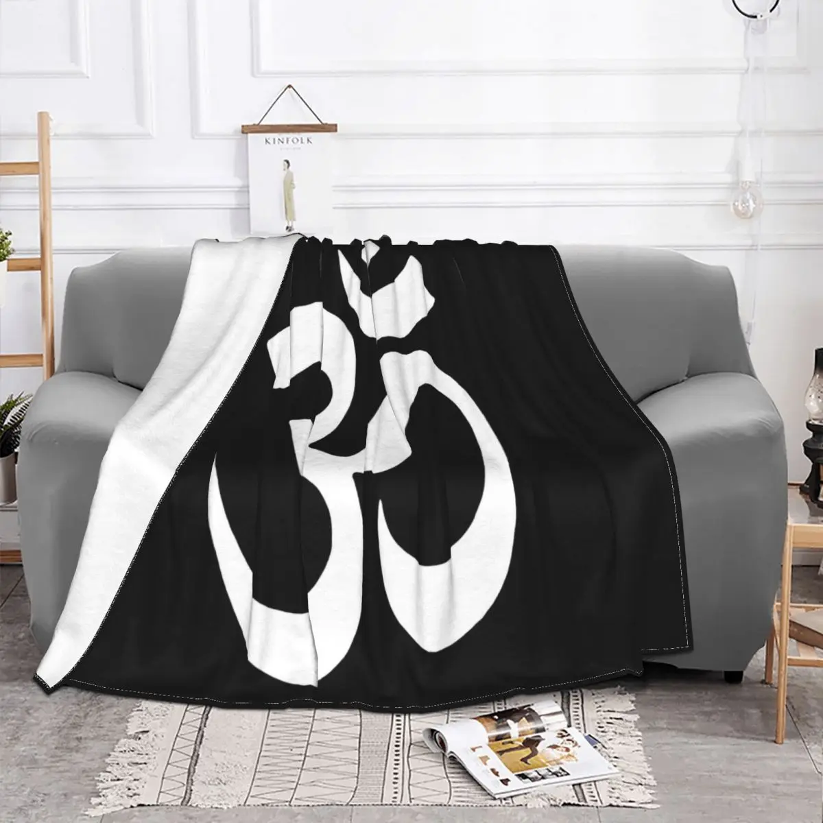 Om Aum Yoga Sanskrit Symbol Hindu Buddha S 5Xl Women Men More Size Graphic Letter Normal Throw Blanket