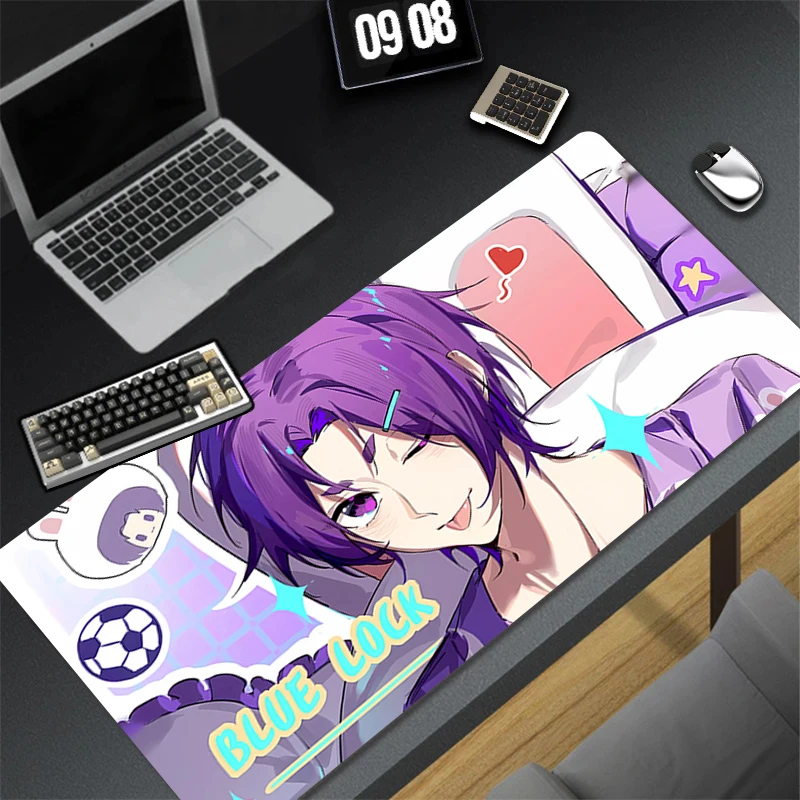 Pattern Game HD Mousepad Pad Rubber Mouse Mat Desk Gaming Non Slip Table Mat PC Gamer Cabinet Mousepad B-blue Lock Keyboard Pad