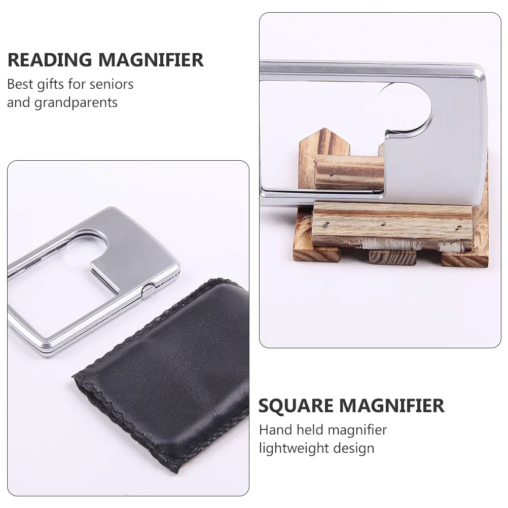 2Pcs Handheld LED Magnifier Reading Magnifying Glass Square Portable Magnifier Light Brightness Relief for Seniors Comfortable