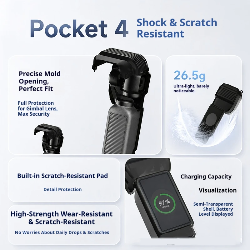 Screen Gimbal Protective Cover for DJI Osmo Pocket 4 Ultra-Light Lens Shell Flip-top Case for DJI Pocket4 Accessories