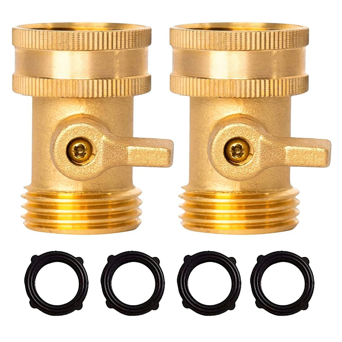 

Brass Garden Hose Shut-Off Valve,2 Pack 3/4 Inch Heavy Duty Solid Brass Garden Hose Shut Off Valve with 4 Extra Washers