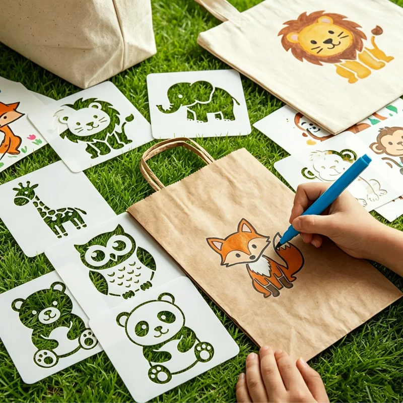 2-conjuntos-de-modelos-aleatorios-de-desenhos-de-animais-cada-conjunto-contem-9-modelos-para-criacoes-diy-adequados-para-papel-tecido-madeira-e-varias-aplicacoes-apresentando-modelos-de-desenhos-de-animais-fofos