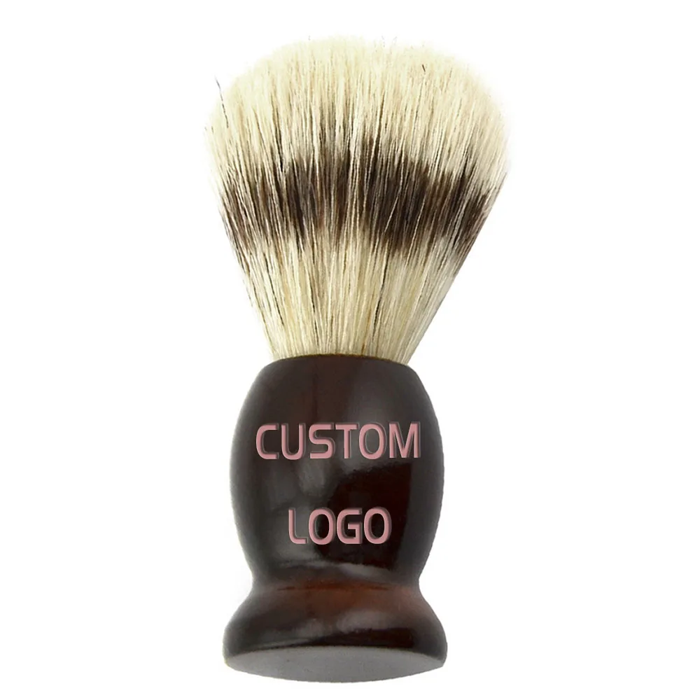 50 Pieces Customized Logo Shaving Brush Hair Remove Shave Brush for Men - Custom Personalized Name Text Logo