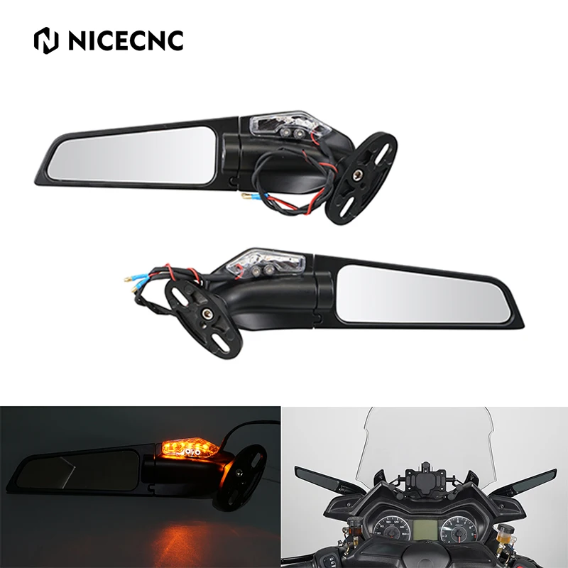 

NICECNC Motorcycle Modified Rearview Side Mirror Wind Wing For Kawasaki Ninja ZX6R 2001-2004 ZX12R 2000-2005 Yamaha R6 1999-2021