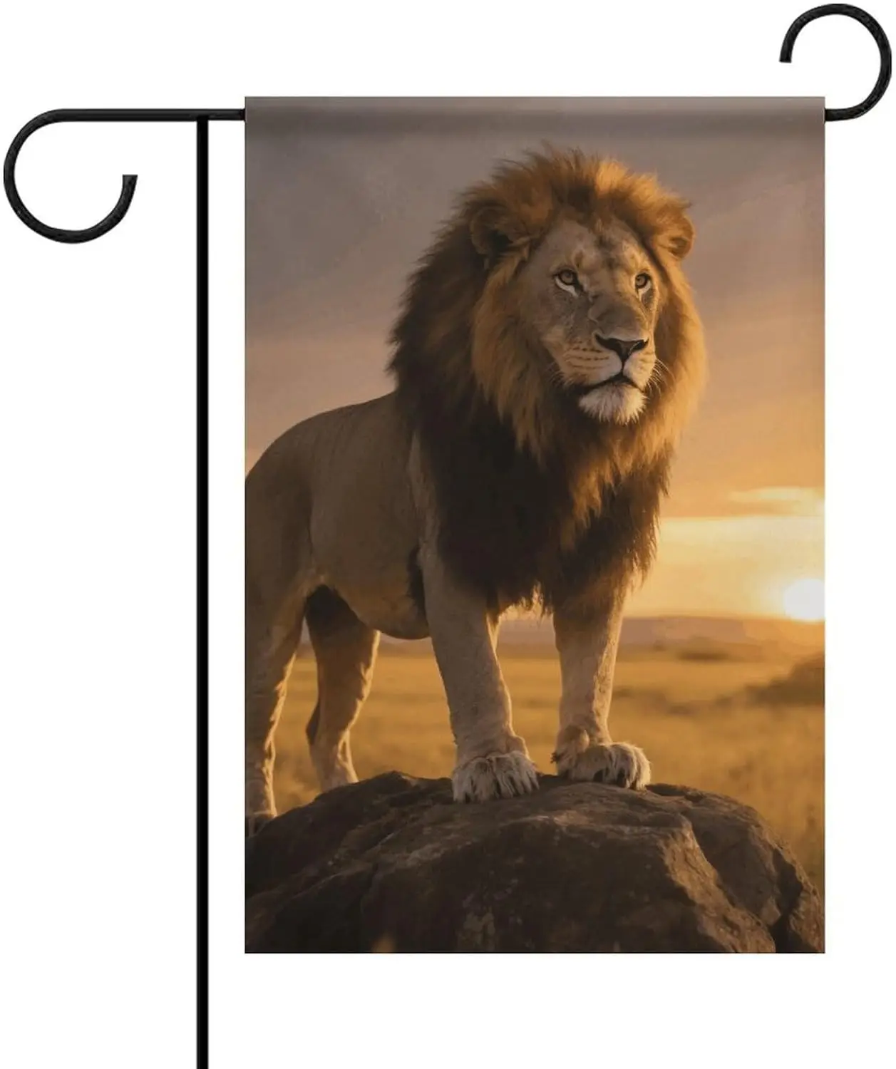 Cool Lion Garden Flag 12x18 Inch Double Sided - All Weather Polyester, Fade Resistant Outdoor Decorative Flag for Yard, Pati PPM