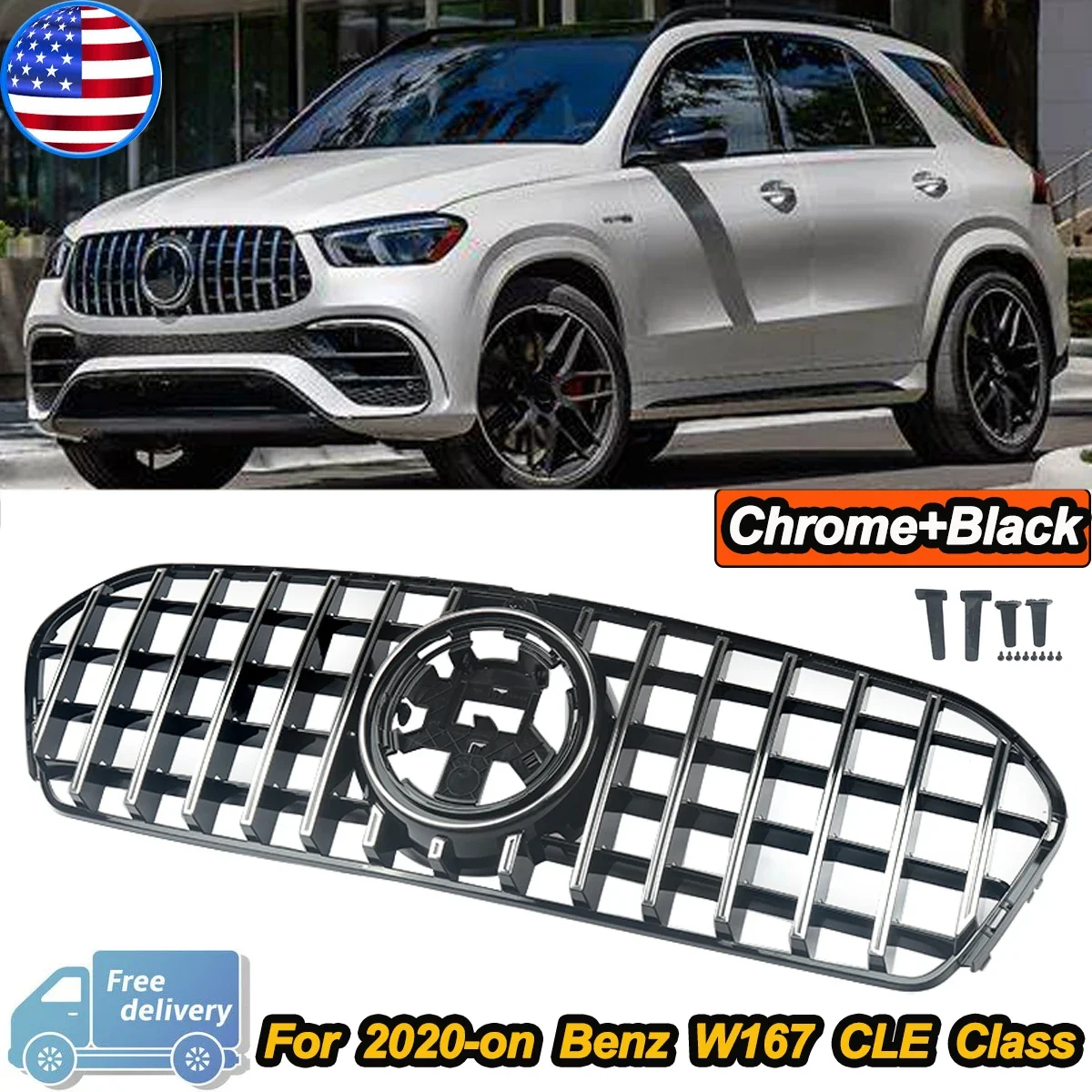 

SAIQINGSP For Mercedes-Benz GLE-Class W167 2020 Grille X Car Front Grille Car Accessories Tools