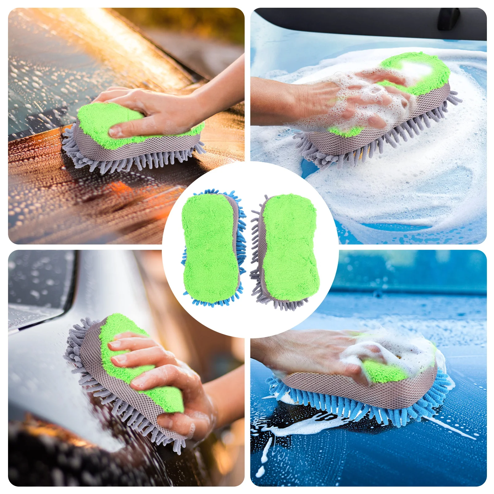 

2pcs Cleaning Sponge Blocks Car Wash Tool MultiPurpose ScratchFree Durable for Auto Glass Floor Bathroom Cleaning