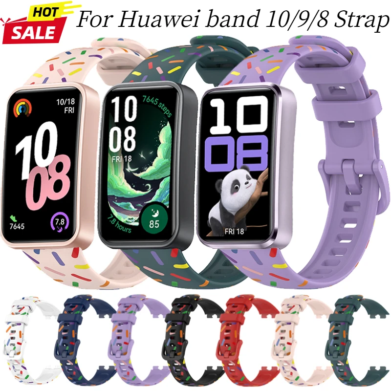 화웨이 밴드 10 스포츠 Smartwatch에 대한 부드러운 인쇄 실리콘 스트랩 화웨이 밴드 9/8 Correa 액세서리에 대한 편안한 팔찌 벨트