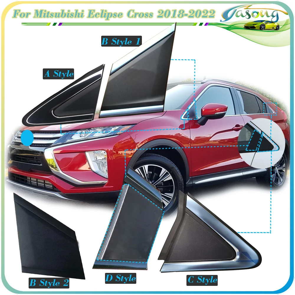 Yasong para Mitsubishi Eclipse Cross 2018-2021, placa embellecedora de ventana triangular delantera y trasera de coche, pilar A, pilar C, Panel de cubierta de guarnición QTR