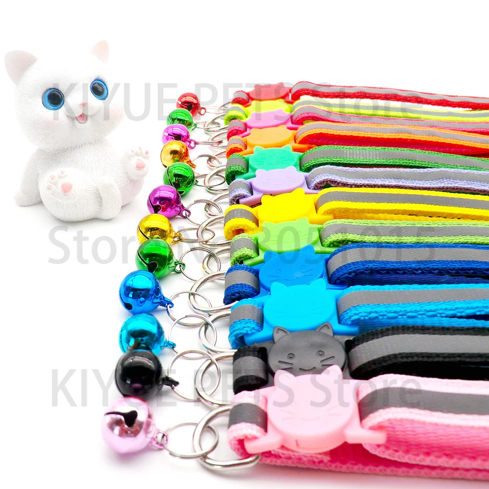 Collar reflectante ajustable con campana para perros y gatos